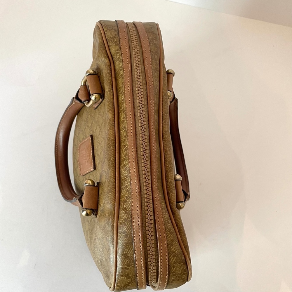 Celine Macadam Vintage Brown/Beige PVC Top Handle Hand Bag - Picture 13 of 16